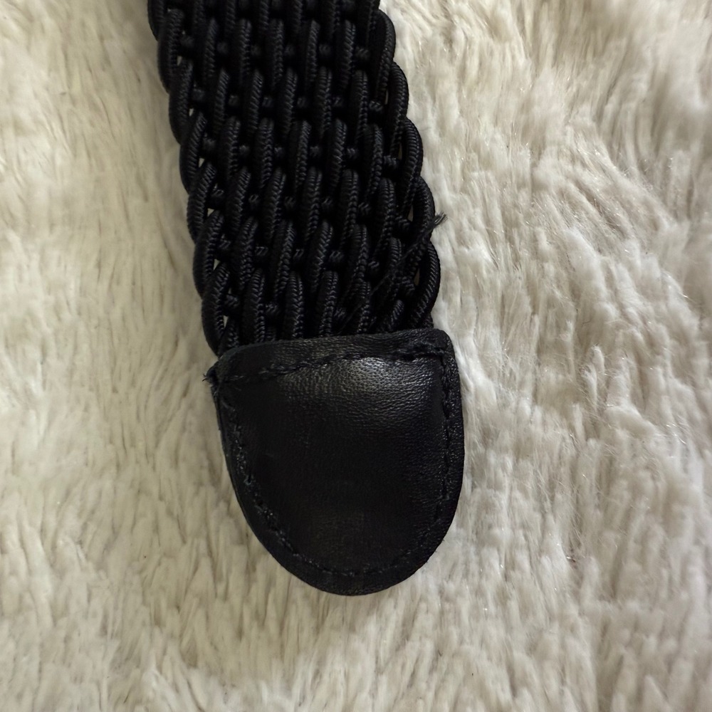 Maus & Hoffman Handbraided Elastic Belt – Black, Size 44 | Made in France - Picture 4 of 4